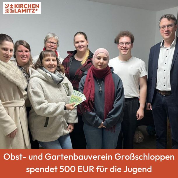 Übergabe der Spende an den Jugendbeirat durch den OGV Großschloppen